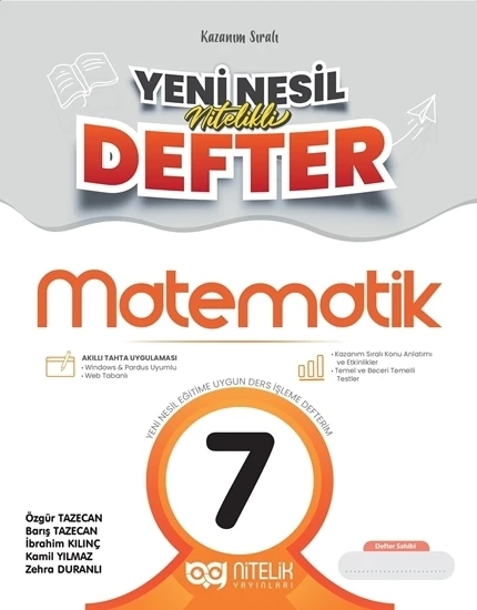 Nitelik Yayınları 7. Sınıf Akilli Defter Matematik Yeni Nesil Nitelikli ürün görseli 1