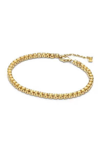 Lovecharm Gümüş Işıltılı Sarı Tenis Bilekliği ürün görseli 1