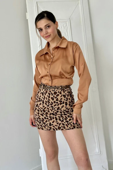 Kamel Beli Korseli Gömlek ürün görseli 1