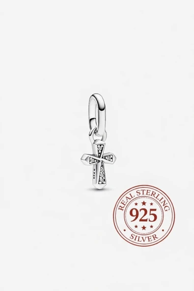 Hector&Co. Jewellery S925 ME Işıltılı Haç Mini Sallantılı Charm ürün görseli 1