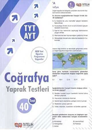Nitelik Yayınları Yaprak Test Yks Tyt Ayt Coğrafya ürün görseli 1