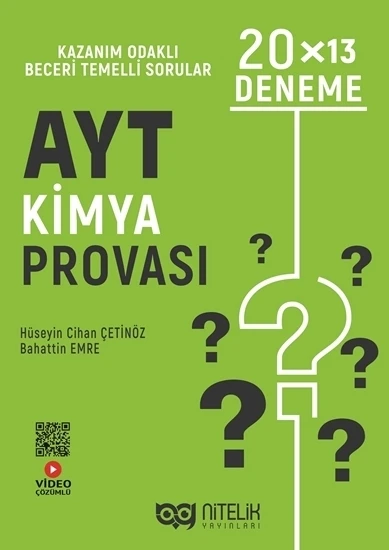 Nitelik Yayınları Yks Ayt Kimya Provasi 20 X 13 Deneme ürün görseli 1