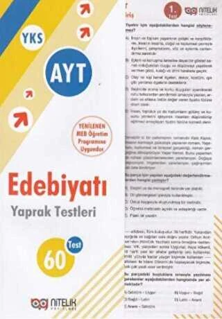 Nitelik Yayınları Yaprak Test Yks Ayt Edebiyat ürün görseli 1