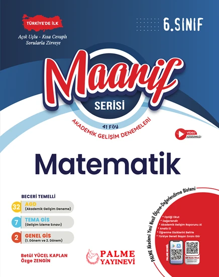 Palme Yayınevi Hazırlık 6. Sınıf Maarif Serisi Matematik Haftalık Deneme (41 Föy) ürün görseli 1