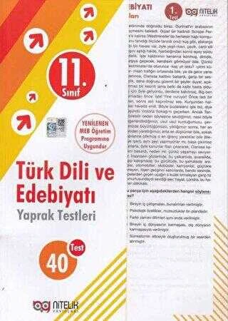Nitelik Yayınları Yaprak Test 11. Sınıf Türk Dili ve Edebiyati ürün görseli 1