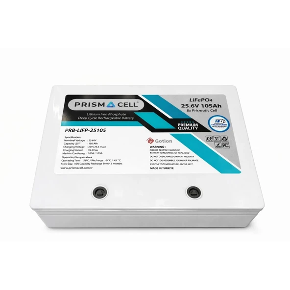 Lifepo4 105ah 25.6 volt prizmatik smart bluetooth 2690 watt akü TURBO CHARGING solar akü ürün görseli 1