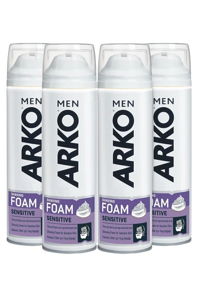 Arko Sensitive Hassas Ciltler için Erkek Bakım Tıraş Köpüğü 4x200ml ürün görseli 1