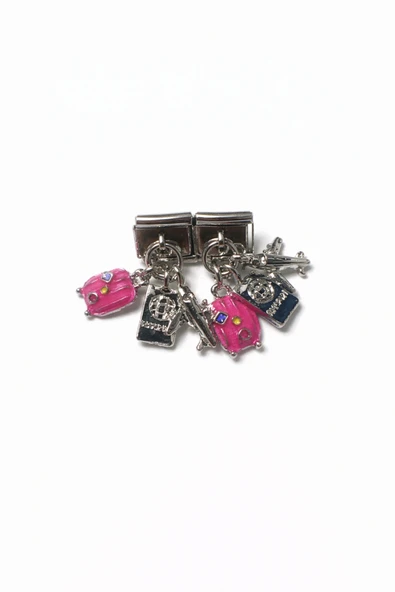 Hector&Co. Jewellery Valiz, Fotoğraf Makinesi ve Uçak Figürlü İtalyan Charm ürün görseli 1