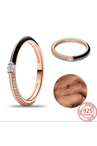 Hector&Co. Jewellery ME Pavé & Siyah İki Renkli Yüzük ürün görseli 1
