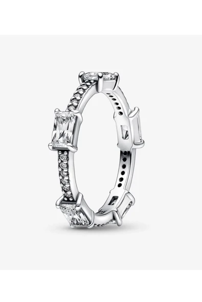 Hector&Co. Jewellery Tarz Dikdörtgen Çubuklar Işıltılı Pavé Yüzük ürün görseli 1