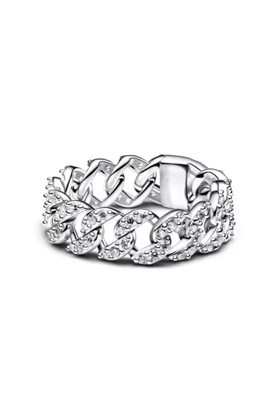 Hector&Co. Jewellery 925 Ayar Pave Küba Zincir Yüzük ürün görseli 1