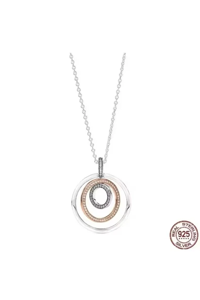 Hector&Co. Jewellery Gümüş İki Renkli Halka Kolye Ucu ve Kolye ürün görseli 1