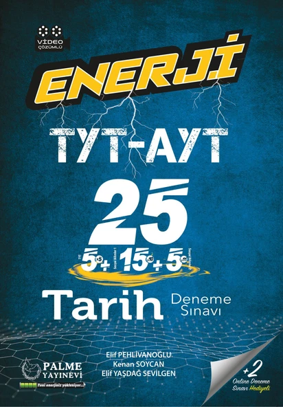 Palme Yayınevi Hazırlık Enerji Yks Tyt Ayt Tarih 25 Deneme Sınavı Video Çözümlü ürün görseli 1