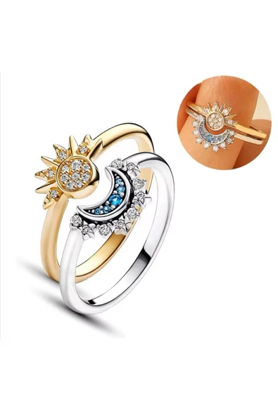 Hector&Co. Jewellery AY VE GÜNEŞ BİRLEŞEN YÜZÜK SETİ ürün görseli 1
