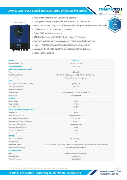 TommaTech 11 KW 48V PlusX Mppt Akıllı İnverter - Resim 2