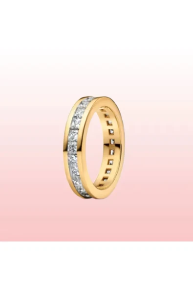 Hector&Co. Jewellery Gümüş Gold Renk Tamtur Kanallı Yüzük ürün görseli 1
