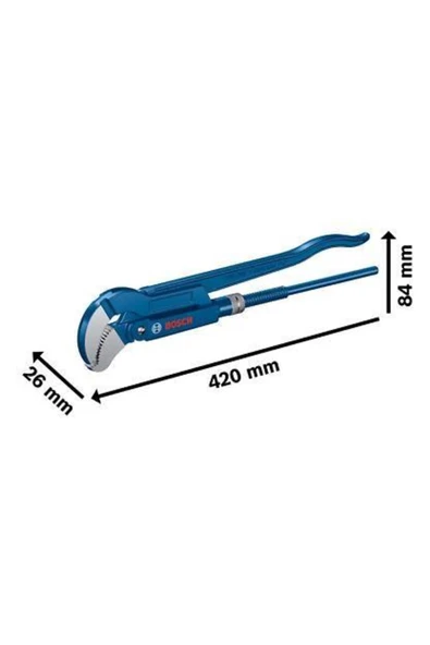 Bosch PİPE WENCH 45* 420MM S TYPE CORNER PİPE (W3T) - Resim 2