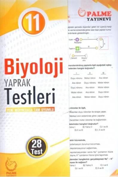 Palme Yayınevi Hazırlık Yaprak Test 11. Sınıf Biyoloji ürün görseli 1