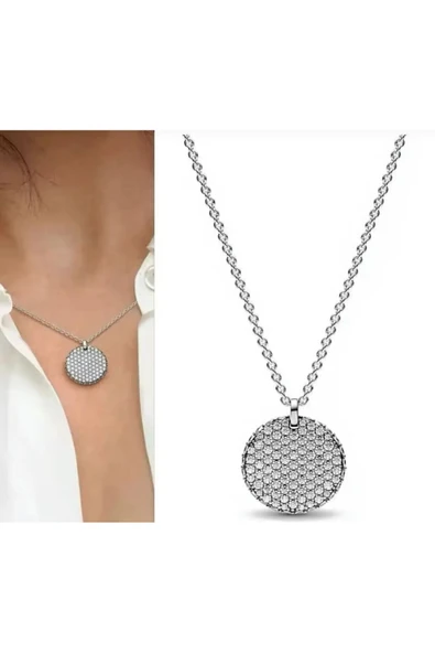 Hector&Co. Jewellery Zamansız Pavé Yuvarlak Kolye ürün görseli 1