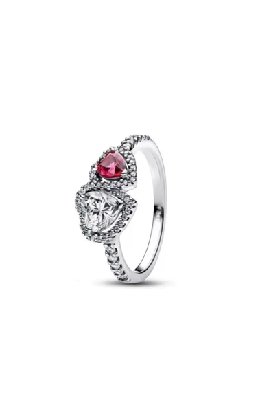 Hector&Co. Jewellery Gümüş İki Renk Hale Kalpler Yüzük ürün görseli 1