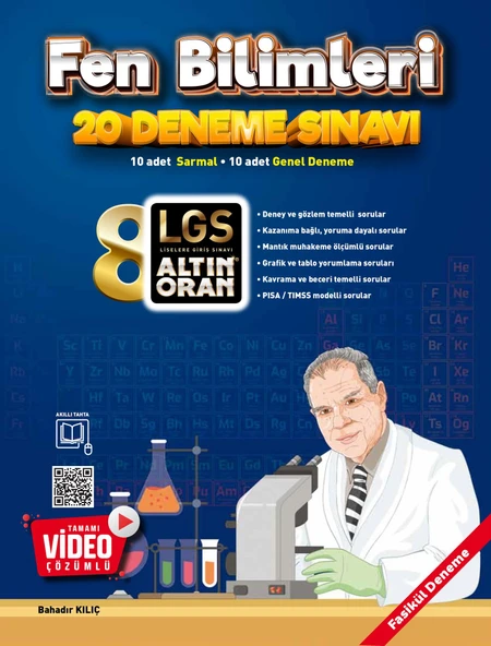 Borealis Yayıncılık Altın Oran 8. Sınıf Fen Bilimleri 20 Deneme Tamamı Video Çözümlü ürün görseli 1