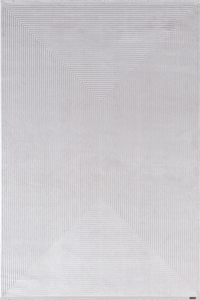 Trend TR011A Gri Halı Geometrik Detaylı Akrilik Yumuşak Salon Halısı Oturma Odası Halısı 160 X 230 GRİ ürün görseli 1