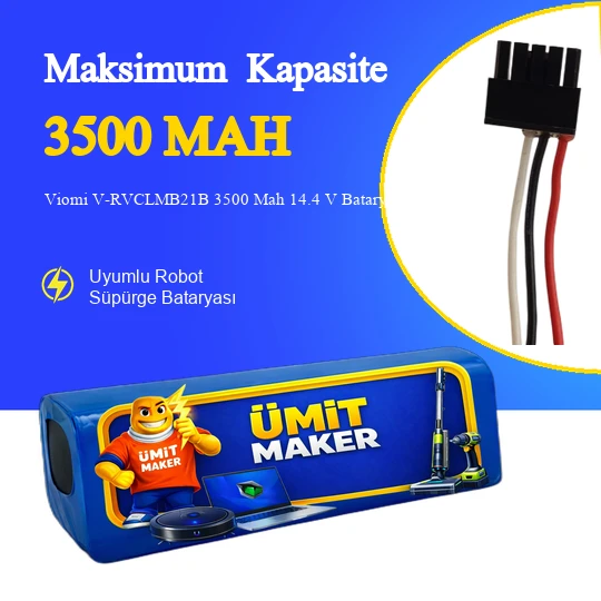 Viomi V-RVCLMB21B 3500 Mah 14.4 V Batarya – Orjinal Uyumlu Uzun Ömürlü, Yüksek Performans Pil ürün görseli 1
