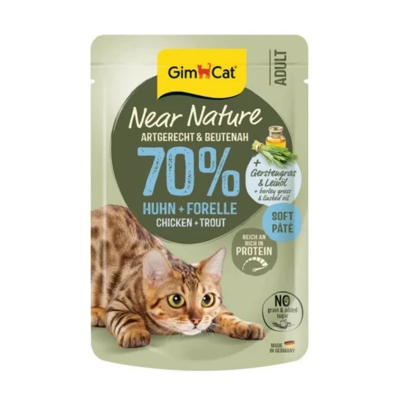 Gimcat Near Nature Tavuklu Alabalıklı Kedi Yaş Maması 85 Gr ürün görseli 1