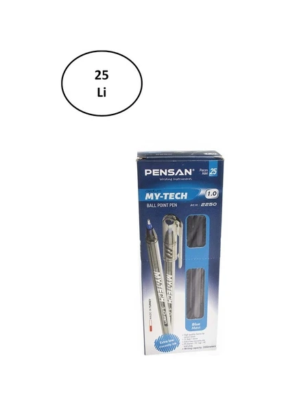 Pensan My-tech Tükenmez Kalem Mavi 1.0 Mm 25'li ürün görseli 1