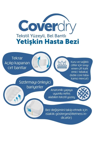 Coverdry Bel Bantlı Hasta Bezi Medium 30'lu - Resim 2