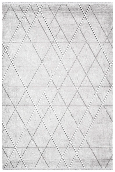 Cosmos CS007G Gri Halı Modern Detaylı Pamuk Taban Viskon Tozuaz Salon Yatak Odası Koridor Halısı 200 X 290 GRI ürün görseli 1