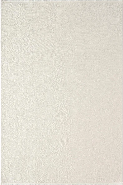 Look Black LB005W Beyaz Halı Modern Desen Akrilik Yumuşak Tozuaz Salon Oturma Odası Halısı  100 X 200 KREM ürün görseli 1
