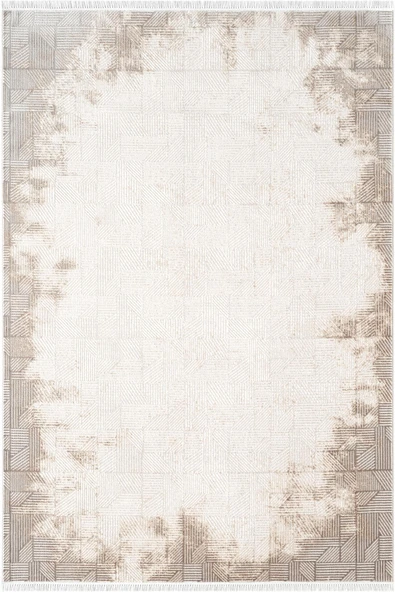 Etro ET008B Gri Modern Geometrik Desen Parlak Ağır Yüksek Sıklıkta Salon Halısı İpek Serisi 100 X 300 GRI ürün görseli 1