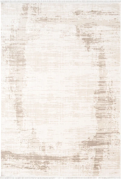 Etro ET006B Krem Modern Desenli Parlak Ağır Yüksek Sıklıkta Salon Halısı İpek Serisi 100 X 200 KREM ürün görseli 1