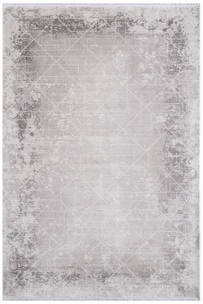 Cosmos CS004G Gri Halı Modern Detaylı Pamuk Taban Viskon Tozuaz Salon Yatak Odası Koridor Halısı 160 X 230 GRI ürün görseli 1