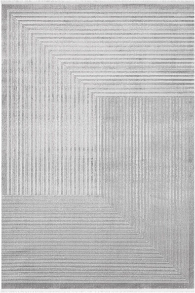 Jade JD002G Gri Halı Modern Desenli Triko Akrilik Pamuk Tabanlı Kaymaz Salon ve Yatak Odası Halıs 160 X 230 GRI ürün görseli 1