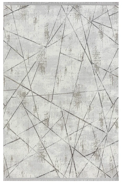 Tokyo 1703 Gri Halı Antrasit Detaylı Geometrik Desen Modern Akrilik Halı Kaymaz Taban Tozuaz 160 X 230 GRI ürün görseli 1