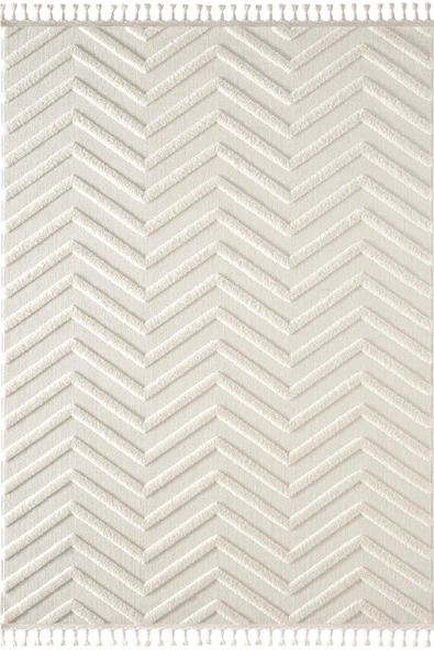 Loop LP023W Beyaz Halı Dekoratif Sisal Yumuşak Bukleli Tozsuz Salon Halısı Yatak Odası Iskandinav 80 X 150 BEYAZ ürün görseli 1