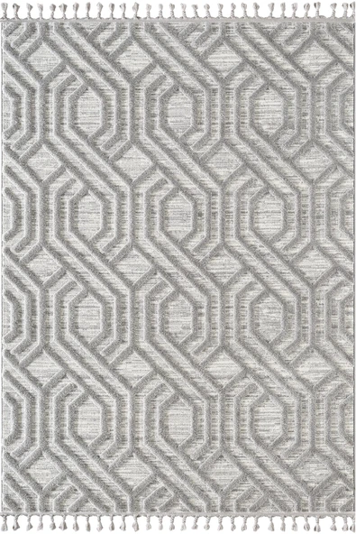 Loop LP024G Gri Halı Dekoratif Sisal Yumuşak Bukleli Tozsuz Salon Halısı Yatak Odası Iskandinav 80 X 150 GRI ürün görseli 1