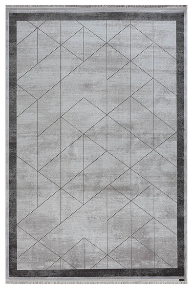 Trend 4103 Akrilik Pamuk Yumuşak Modern Mutfak Yatak Odası Salon Oturma Halısı 120 X 180 A.GRI-K.GRI ürün görseli 1