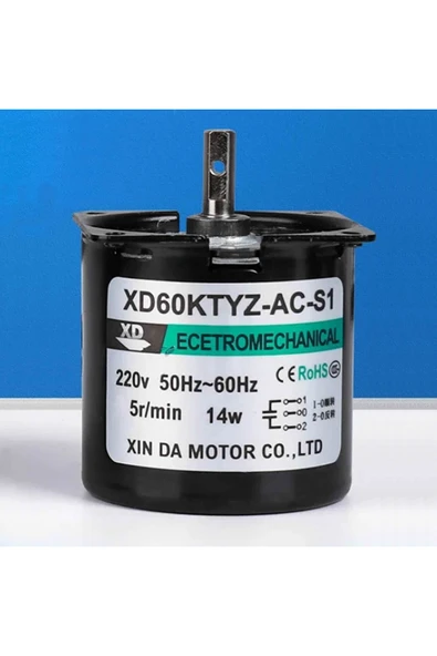 Alkatronik 60ktyz 5Rpm AC Motor Kuluçka Viyol Çevirme 220V Metal Dişli Barbekü Reklam Panosu Sosis Gril Tavuk ürün görseli 1