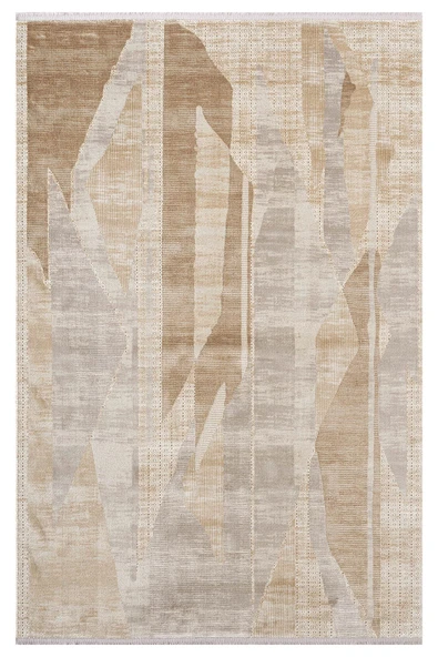 Vogue?VG004B Bej Modern Renk Desen 100?Tarak Viskon Salon Halısı İpek Serisi 160 X 230 BEJ ürün görseli 1