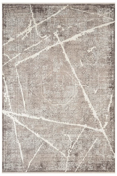 Art AT001A Gri Halı Modern Desen Triko Akrilik Viskon Boyama Yüksek Sıklık Ipek Serisi 160 X 230 GRI ürün görseli 1