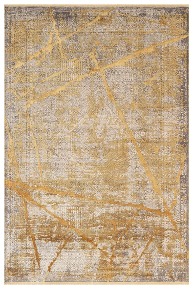 Art AT001S Sarı Halı Modern Desen Triko Akrilik  Viskon Boyama Yüksek Sıklık Ipek Serisi 100 X 200 SARI ürün görseli 1