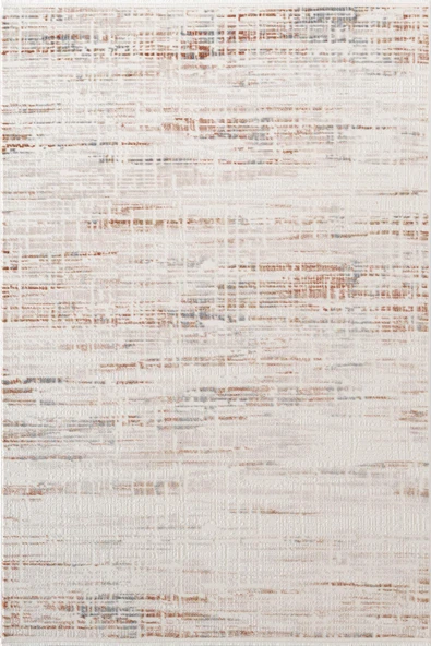 Icon IC009R Krem Renkli Modern Desenli Akrilik Pamuk Tabanlı Tozu Az 4 Mevsim Salon Halısı 120 X 180 KREM ürün görseli 1