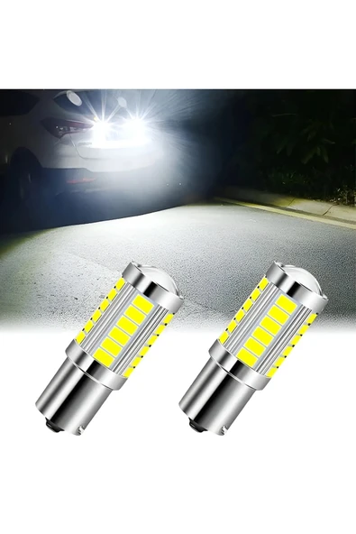 Vlotho P21w Beyaz Mercekli Led 93 Sinyal Stop Ampul 33 Led 12v Tek Duy Düz Tırnak ürün görseli 1