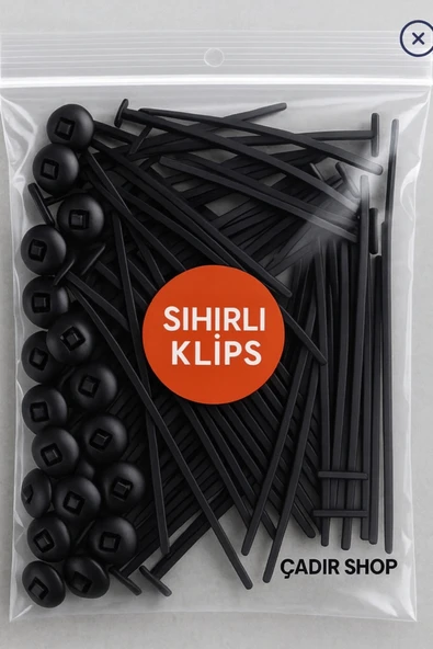 ÇADIR SHOP OUTDOOR 100 ADET SİHİRLİ KLİPS TAMİR KLİPSİ ürün görseli 1