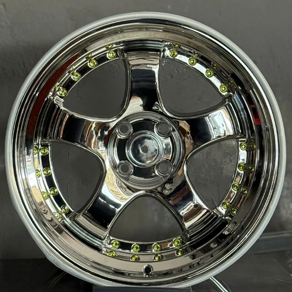 4*100*17*9 ET20 CH73.1 GOLD RİVET CHROME SSR JANT TAKIMI ürün görseli 1