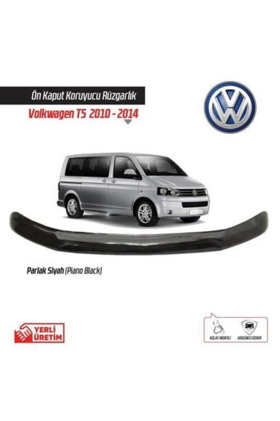 MEGAHAWK Volkswagen Transporter Kaput Rüzgarlığı Parlak Siyah 2009-2014 ürün görseli 1
