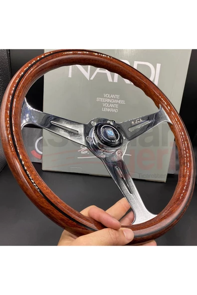MEGAHAWK Nardi Ahşap Direksiyon 35cm-Çelik Gövde-Ojinal 1. Sınıf Premium Direksiyon ürün görseli 1